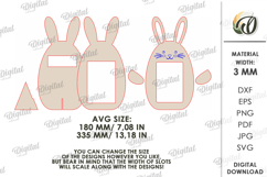 Bunny Hugs Photo Frame Laser Cut. Kids Picture Frame SVG Product Image 2