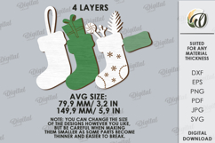 Christmas Stockings Bundle Laser Cut. Christmas Decor SVG Product Image 3