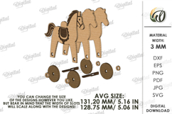 Toddler toy on wheels Laser Cut. Horse SVG Product Image 2