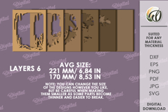 Multilayered Wooden Decor Lasercut. Home decor SVG Product Image 2