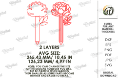 Teacher Pencil Flowers Bundle Laser Cut. Teacher Gift SVG Product Image 3