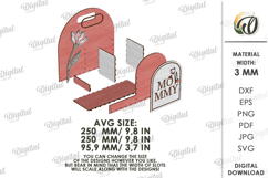 3D Mother's Day Gift Box Laser Cut. Present Box SVG Product Image 2