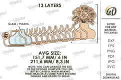 3D Candy holder vase Laser Cut. Mother's day gift SVG Product Image 2