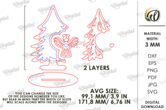 Christmas Tree with Ornament Laser Cut. Christmas Decor SVG Product Image 2