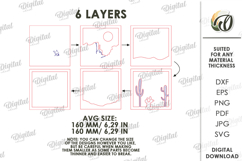 3D Layered Wall Art Sign Laser Cut. Desert SVG. Western Product Image 2