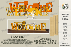 Bee word stand Laser Cut. Welcome SVG Product Image 2