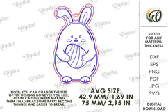 Easter Bunny Keychain Laser Cut. Easter Keyring SVG Product Image 2