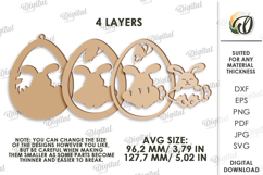 3D Easter Egg Laser Cut. Hanging Easter Ornament SVG Product Image 2