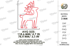 Christmas Reindeers Bundle Laser Cut. Stand Decor SVG Product Image 3