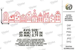 Christmas Village Candle Wrap Laser Cut. Christmas Decor SVG Product Image 2