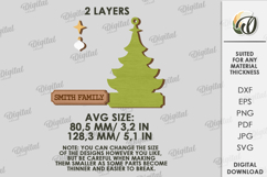 Personalized Family Ornament Laser Cut. Christmas Decor SVG Product Image 2
