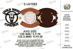 Wild West Sign Laser Cut. Wooden Westen Wall Art SVG Product Image 2