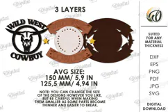 Wild West Sign Laser Cut. Wooden Westen Wall Art SVG Product Image 2