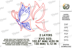 3D Butterflies Bundle Laser Cut. Hanging Nursery Decor SVG Product Image 3