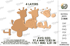 Towel hook Laser Cut. Giraffe SVG Product Image 2