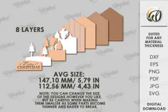 Christmas House Laser Cut. Wooden Christmas Decor SVG Product Image 2