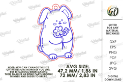 Easter Bunny Keychain Laser Cut. Easter Keyring SVG Product Image 2