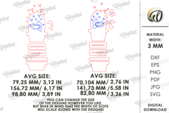 3D Valentine's Day Figurines Laser Cut. Stand Decor SVG Product Image 2