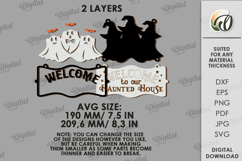 Halloween Hanging Door Sign Laser Cut. Welcome Sign SVG Product Image 2