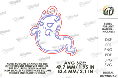 Halloween Keychain Laser Cut. Ghost SVG. Spooky keyring Product Image 2