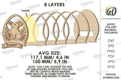 3D Easter Lamp Laser Cut. Night Light. Led Lamp SVG Product Image 2