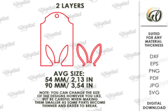 3D Easter Tag Laser Cut. Personalized Gift Tag SVG Product Image 2