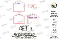 4th Of July House Laser Cut. Patriotic Stand Decor SVG Product Image 2
