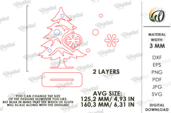 Christmas Tree with Ornament Laser Cut. Christmas Decor SVG Product Image 2