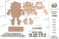 Monster Shelf Sitter Laser Cut. Kids SVG Product Image 2