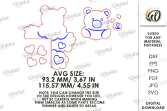 Valentine&#039;s Day Door Corner Laser Cut. Bear SVG Product Image 2