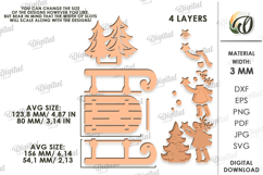 Christmas Sleigh Stand Laser Cut. Reindeer SVG Product Image 2