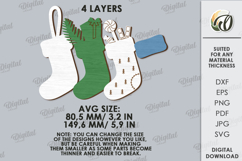 Christmas Stocking Laser Cut. Christmas Decor SVG Product Image 2