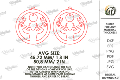 Christmas Earrings Laser Cut. Christmas Drop Earrings SVG Product Image 2