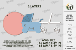 3D Baby Stroller Sign Laser Cut. Stroller Tag SVG Product Image 2