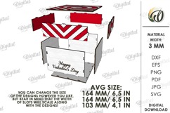 Valentine's Day Gift Box Laser Cut. Decorative Box SVG Product Image 2
