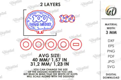 100 Days of School Pencil Topper Laser Cut. School SVG Product Image 2