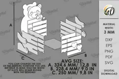 Christmas Bear Box Laser Cut. Storage Crate. Gift Box SVG Product Image 2