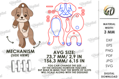 3D Hanging Animal Stress Relief Toy Laser Cut. Dog SVG Product Image 2