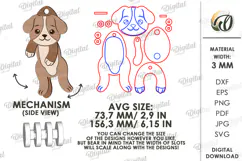 3D Hanging Animal Stress Relief Toy Laser Cut. Dog SVG Product Image 2