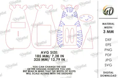 Hugging Zebra Photo Frame Laser Cut. Kids Picture Frame SVG Product Image 2