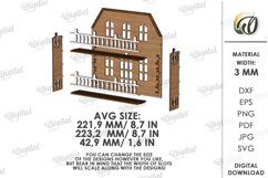 Amsterdam Dollhouse Shelf Laser Cut. Nursery Decor SVG Product Image 2