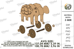 Toddler toy on wheels Laser Cut. Turtle SVG Product Image 2