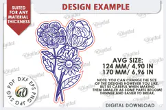 Wooden Bouquet Laser Cut. Spring Flowers. Mother's Day SVG Product Image 2