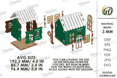 3D Christmas House Tree Ornament Laser Cut. Christmas SVG Product Image 2