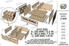3D Pet Treats Storage Box Laser Cut. Pet Treat Holder SVG Product Image 2