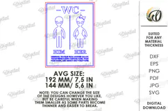 Restroom Sign Laser Cut. Bathroom Decor. Toilet Sign SVG Product Image 2