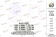 Wooden Animal Key Holder Laser Cut. Turtle SVG Product Image 2