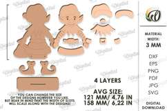 Christmas Character Laser Cut. Christmas Elf SVG Product Image 2