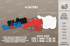 Layered Sport Sign Laser Cut. Badminton Wall Decor SVG Product Image 2