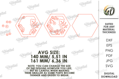 Plant hexagons Wall Decor Laser Cut. Wall decor SVG Product Image 3